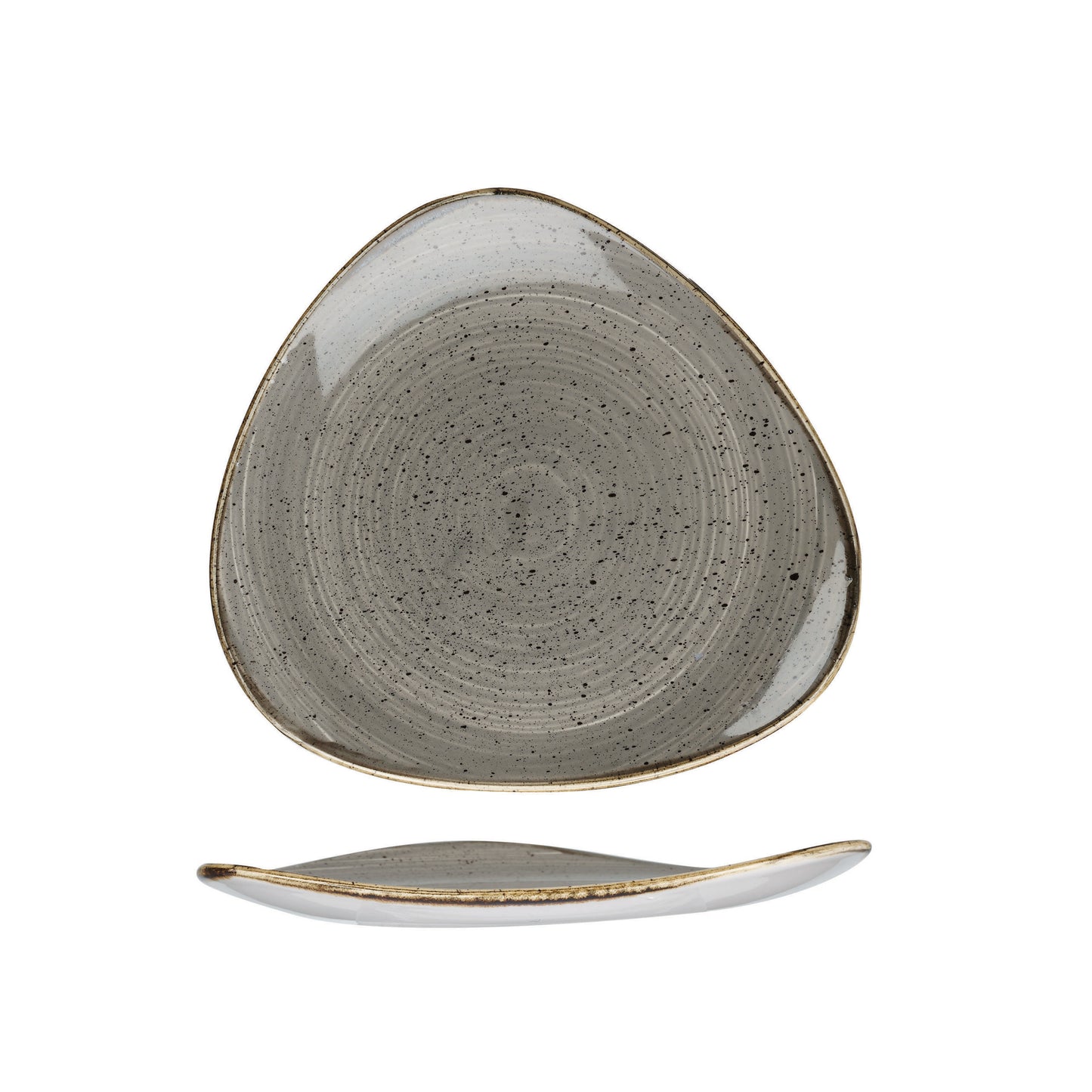 Churchill Peppercorn Grey Triangle Plate - 19.2cm (Pack of 12) by Churchill  Triangle Plate for commercial kitchens