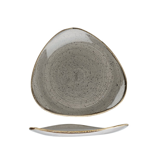 Churchill Peppercorn Grey Triangle Plate - 19.2cm (Pack of 12) by Churchill  Triangle Plate for commercial kitchens