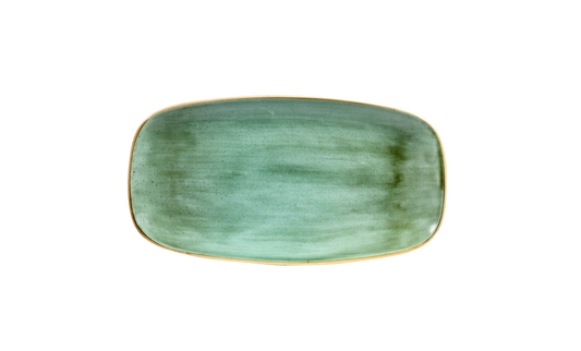 Stonecast Samphire Green Chef's Oblong Plate - 35.5 x 18.9cm (Pack of 6)