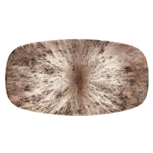 Churchill Stone Zircon Brown Oblong Chef's Plate 35.5 x 19cm (Pack of 6) by Churchill  Plates for commercial kitchens