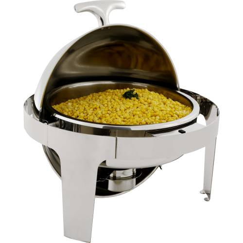 Stainless Steel Roll-Top Round Chafer - 6.8Lt