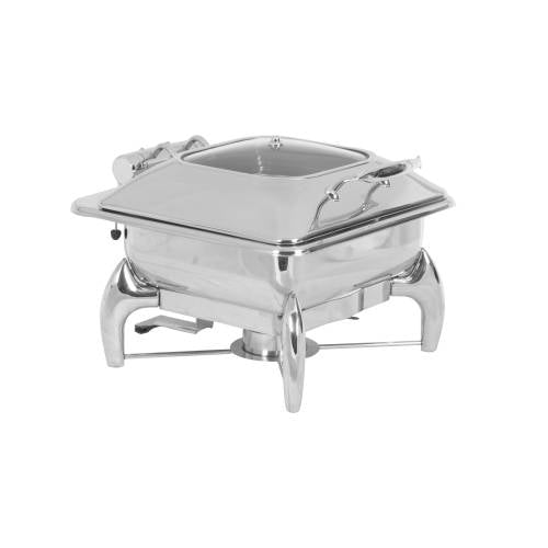 Induction Chafer - Square - 5.5Lt with Glass Lid