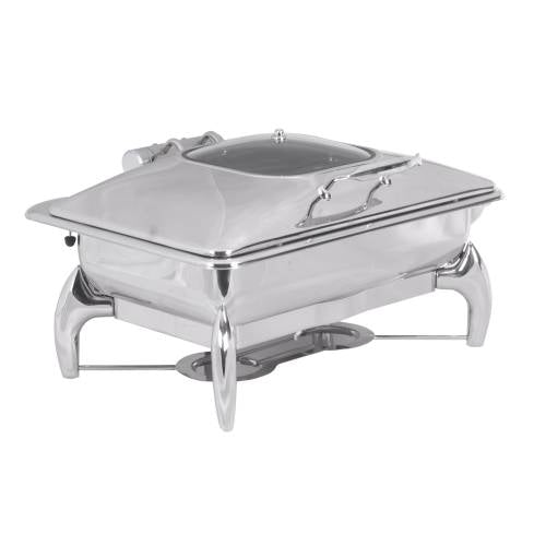 Induction Chafer - Rectangular - 9Lt with Glass Lid