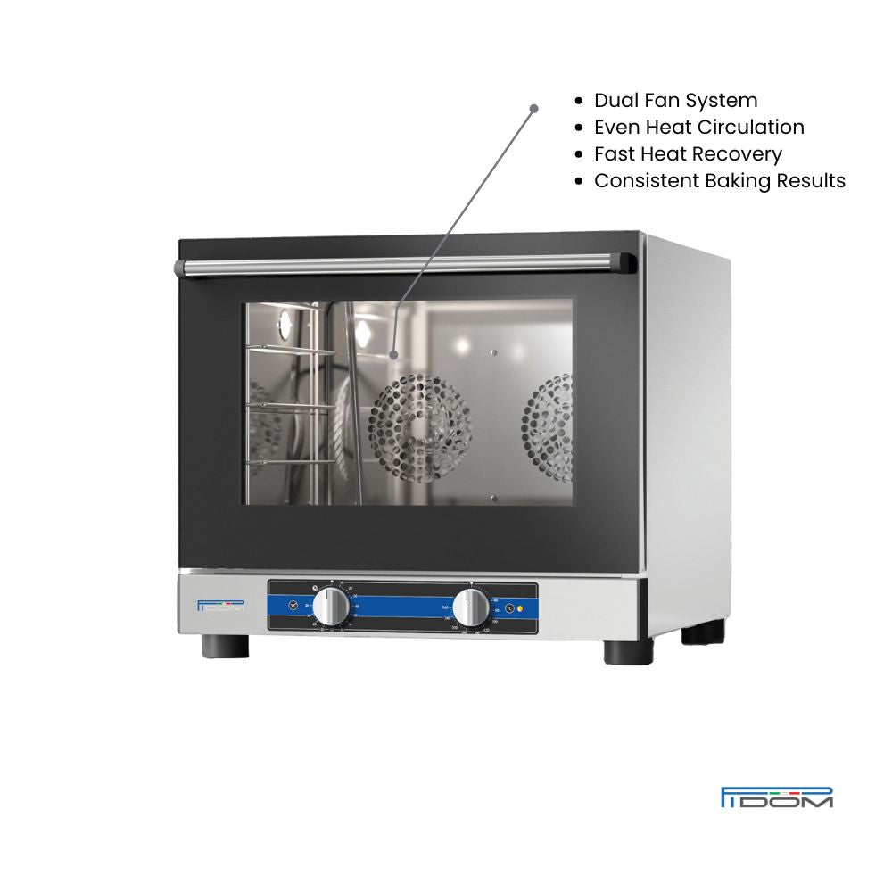 Pidom Marconi Manual Convection Oven - No Humidity (4-Tray, 3.3kW)