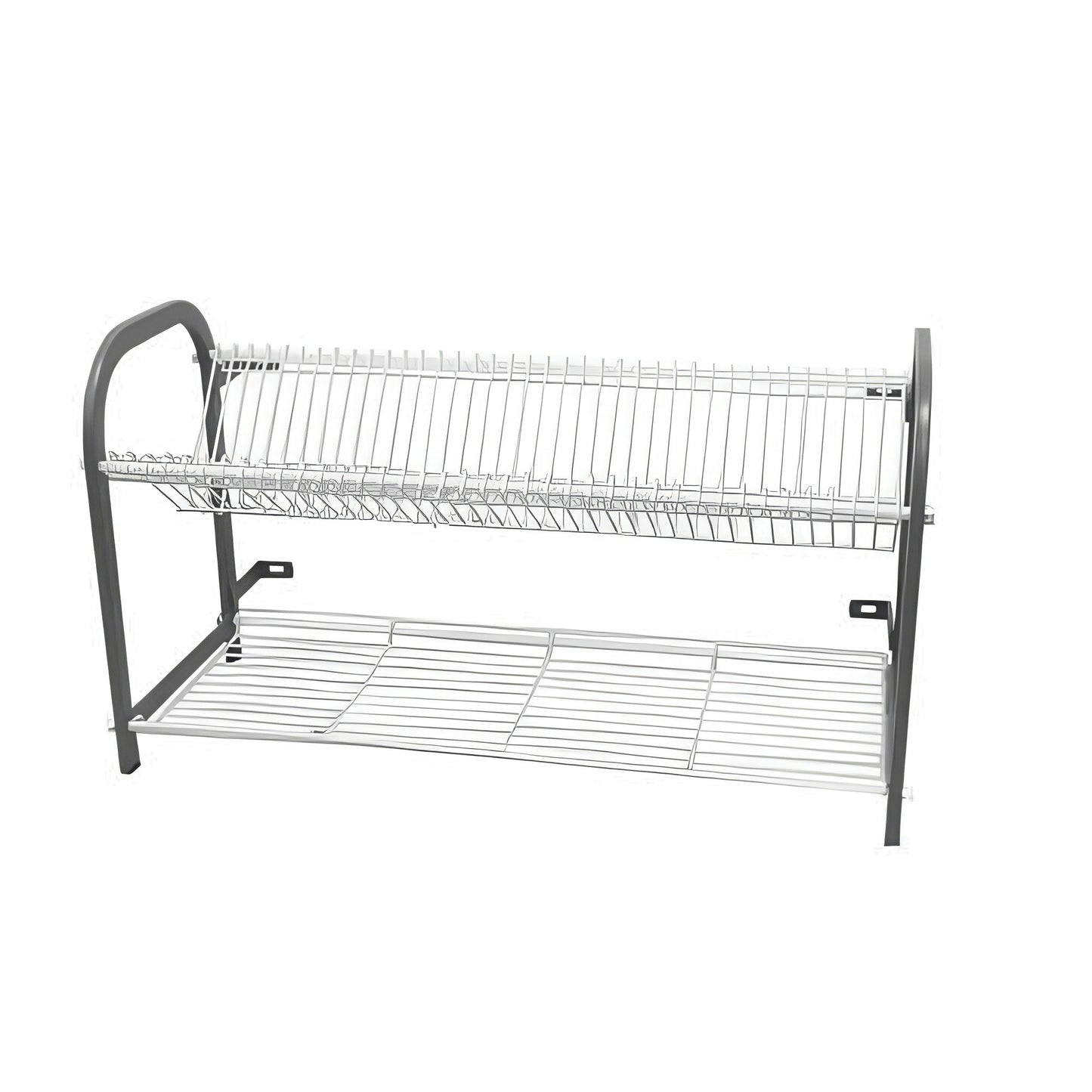 Wall-Mounted Crockery Rack – 802mm | 2 Shelf | 38 Plates & Cup Shelf