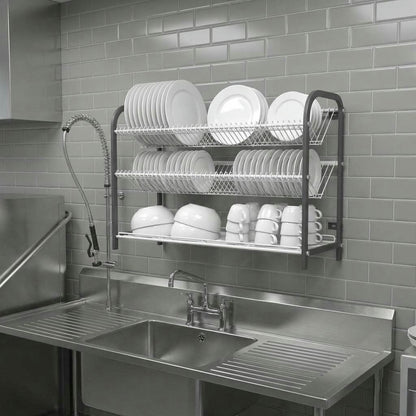 Wall-Mounted Crockery Rack – 802mm | 3 Shelf | 76 Plates & Cup Shelf