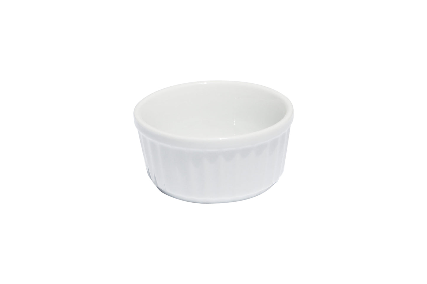 Prima White Ribbed Ramekin 9cm (Pack of 24)