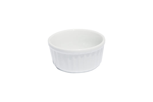 Prima White Ribbed Ramekin 9cm (Pack of 24)