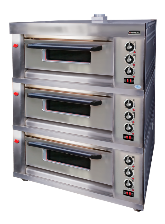 Anvil Gas Deck Oven - Triple Deck, 6-Tray Commercial Oven