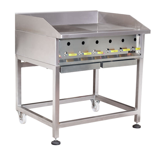 Heavy Duty Floor Standing Griller - Half Flat / Half Ribbed (Gas, 900mm)