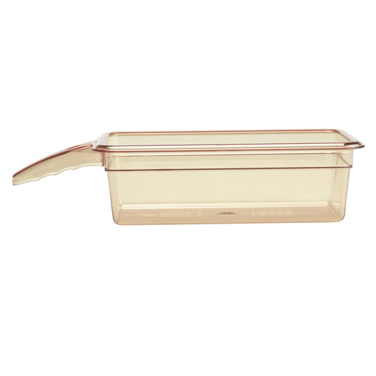 Cambro High Heat 1/3 GN Pan with Single Handle -Amber (100mm Deep) by Cambro  Commercial catering equipment