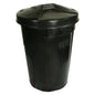 REFUSE BIN BLACK - WITH LID