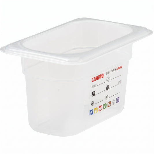 Cambro SafeTrak GN 1/9 Food Pan – 176 × 108mm – 100mm Deep