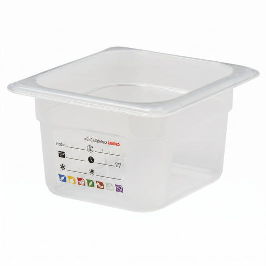 Cambro SafeTrak GN 1/6 Food Pan – 176 × 162mm – 100mm Deep