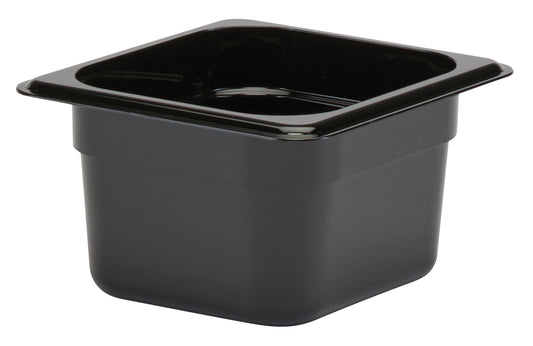 Cambro GN Foodpan 1/6 Polycarbonate -Black (100mm Deep) by Cambro  Commercial catering equipment