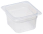 Cambro GN Foodpan 1/6 Polypropylene -Translucent (100mm Deep) by Cambro  Commercial catering equipment
