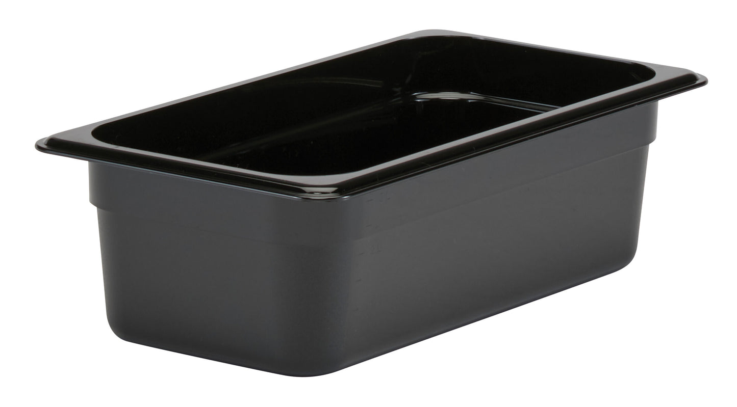 Cambro GN Foodpan 1/3 Polycarbonate -Black (100mm Deep) by Cambro  Commercial catering equipment