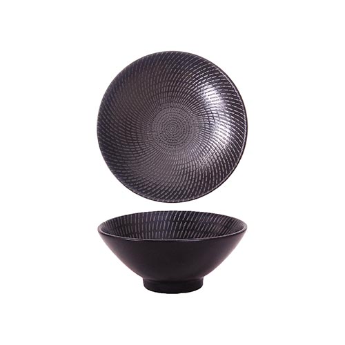 Luzerne Black Swirl Round V Bowl 10cm (24 Pack) by Luzerne  Commercial catering equipment