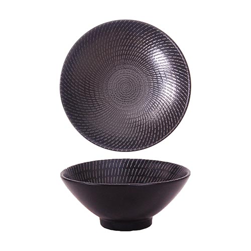 Luzerne Black Swirl Round V Bowl 15.5cm (12 Pack) by Luzerne  Commercial catering equipment