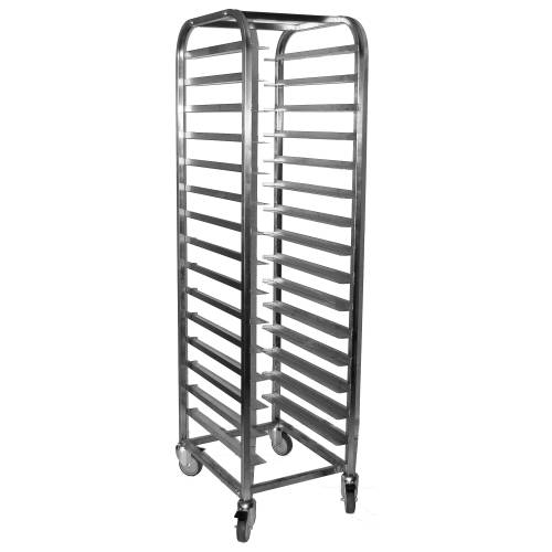 Global Mobile Tray Trolley -Stainless Steel (15 Shelves)