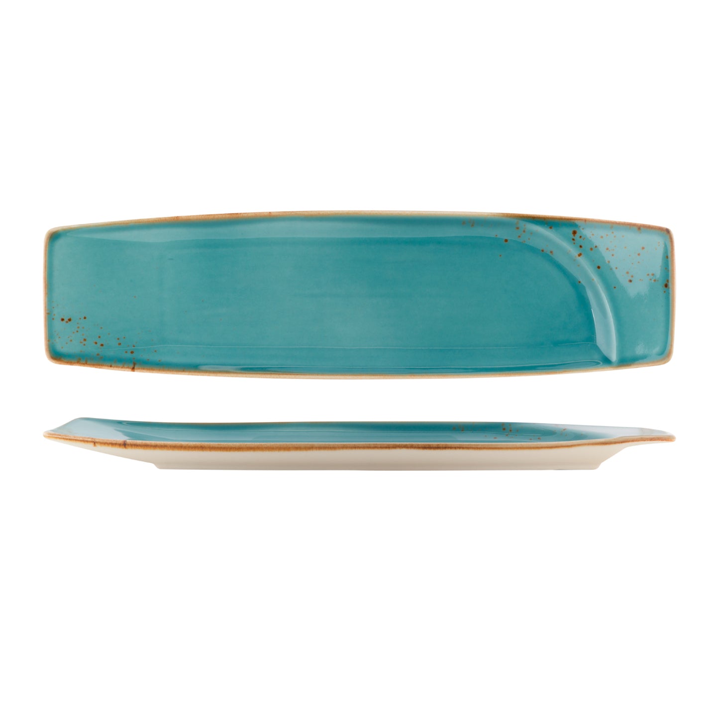 Fortis Fynbos Atlantic Blue Oblong Slim Plate 38cm x 10cm (6 Pack) by Fortis  Commercial catering equipment