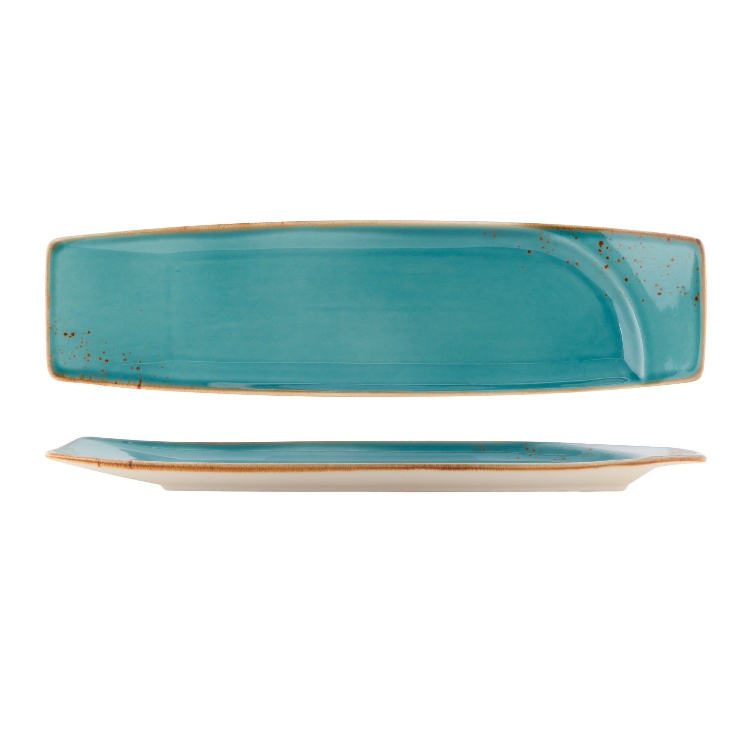 Fortis Fynbos Atlantic Blue Oblong Slim Plate 38cm x 10cm (6 Pack) by Fortis  Commercial catering equipment