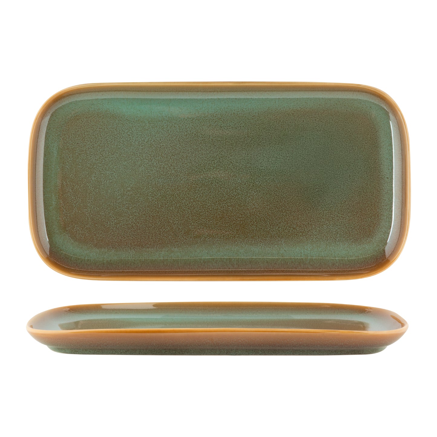 Fortis Fynbos Aloe Green Rectangular Plate 25.5cm x 14.5cm (6 Pack) by Fortis  Commercial catering equipment