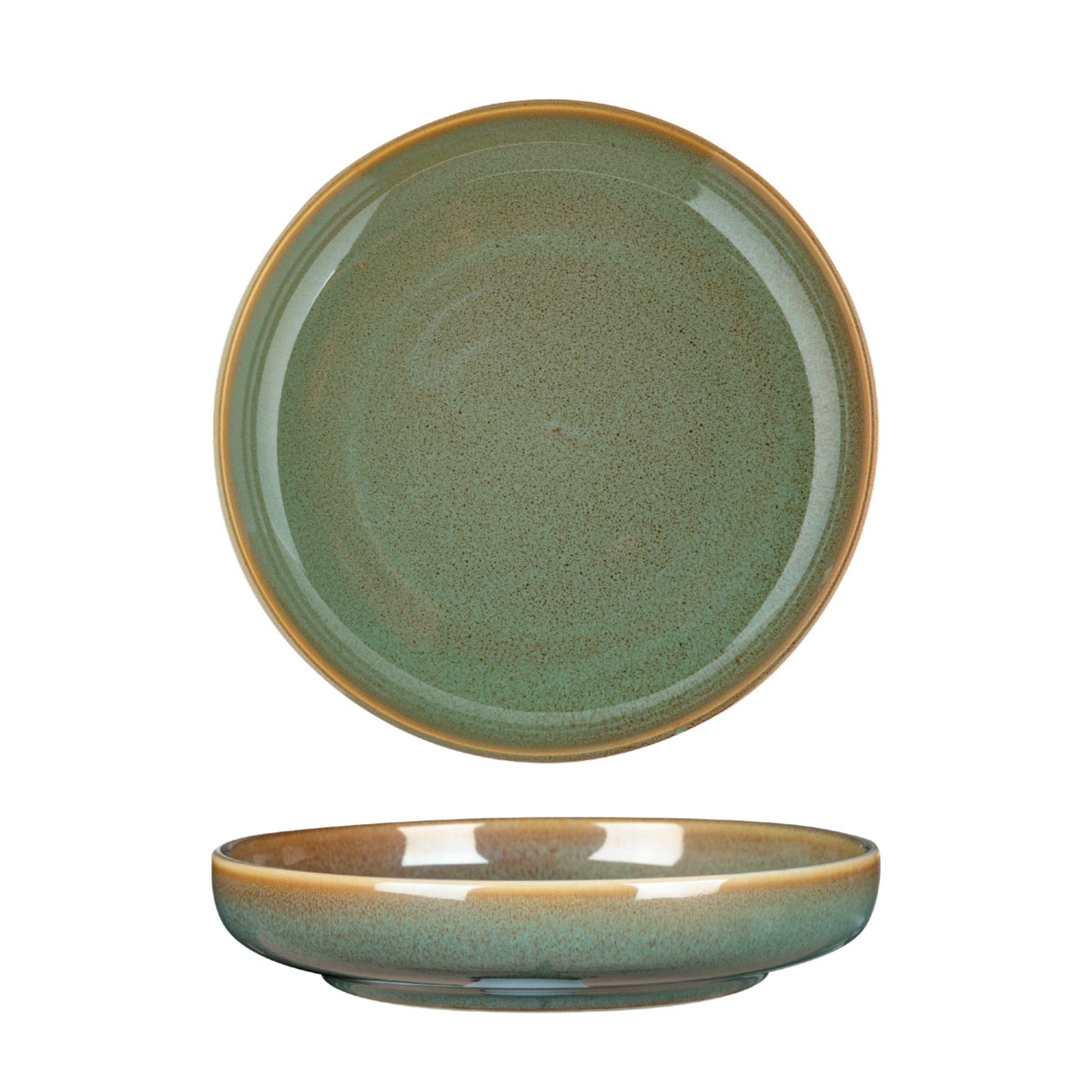 Fortis Fynbos Aloe Green Round Deep Coupe Plate 25.5cm x 4.5cm (3 Pack) by Fortis  Commercial catering equipment