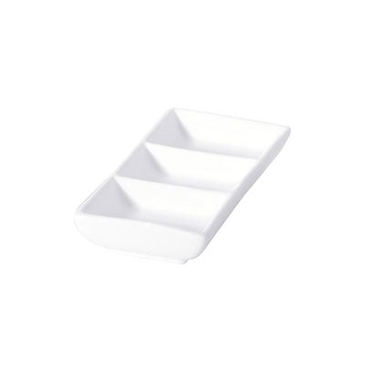 Fortis Rectangular 3-Divided Dish 17cm (6 Pack) by Fortis  Commercial catering equipment
