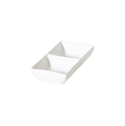 Fortis Rectangular 2-Divided Dish 14cm (12 Pack) by Fortis  Commercial catering equipment