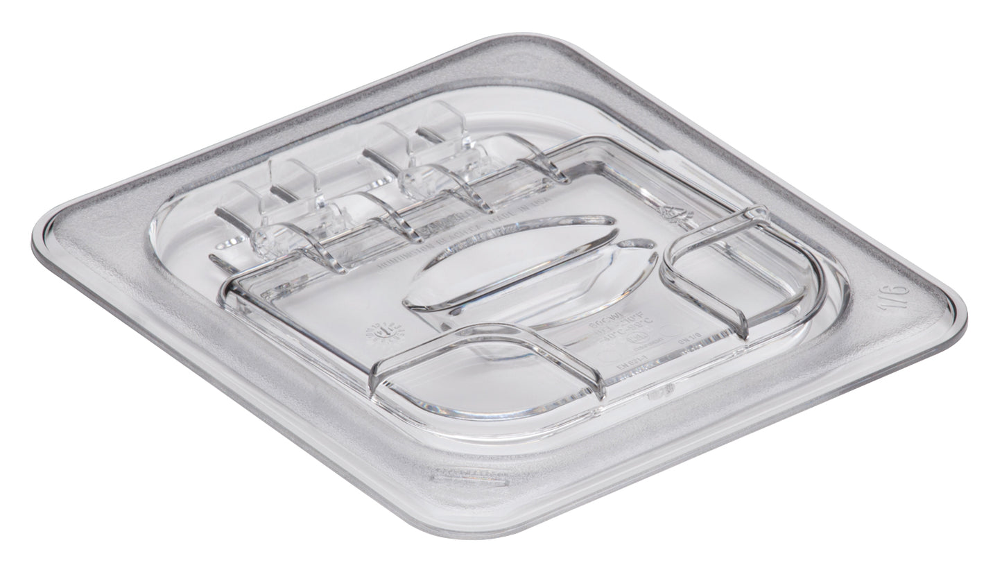 Cambro Polycarbonate Hinged Flip Lid - Clear - For 1/6 Pans by Cambro  GN Pan Lid for commercial kitchens
