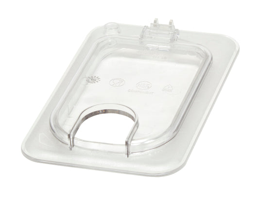 Polycarbonate Hinged Flip Lid with Notch - 1/9 Pan