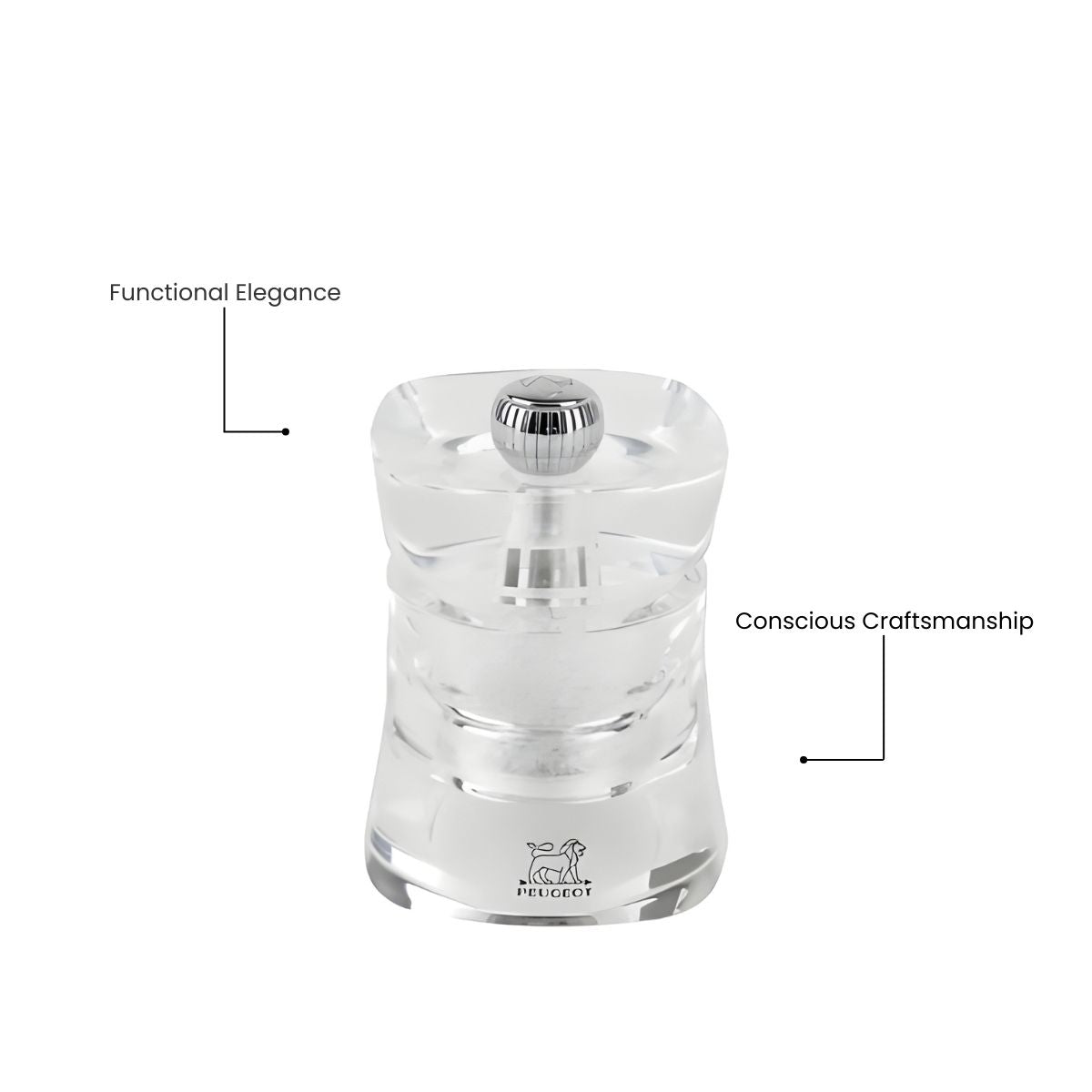 Peugeot Baltic Acrylic Salt Mill 8cm (Pack of 6)