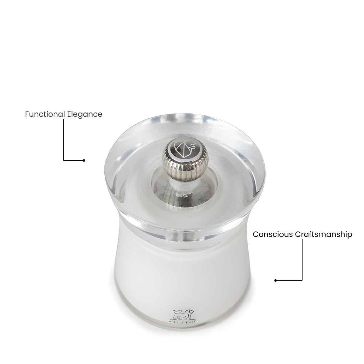 Peugeot Bali Acrylic Salt Mill 8cm White (Pack of 6)