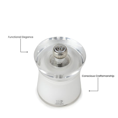 Peugeot Bali Acrylic Salt Mill 8cm White (Pack of 6)
