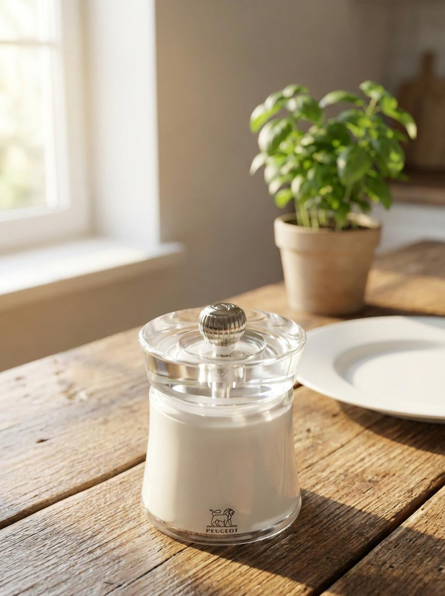 Peugeot Bali Acrylic Salt Mill 8cm White (Pack of 6)