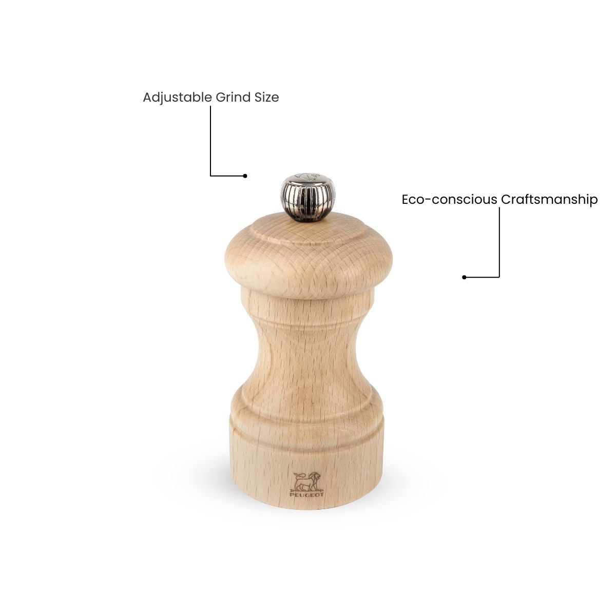 Peugeot Bistro Salt Mill 10cm Natural (Pack of 6)