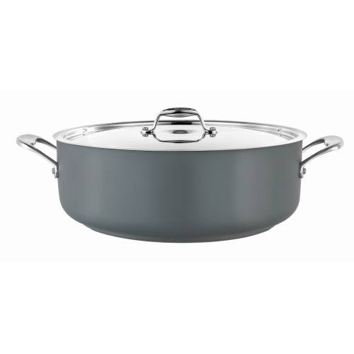 Low Casserole Pot - Grey - 8.9 Litre - With Lid
