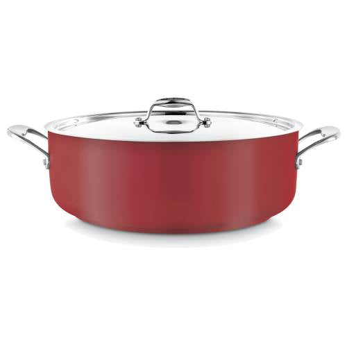 Low Casserole Pot - Red - 8.9 Litre - With Lid