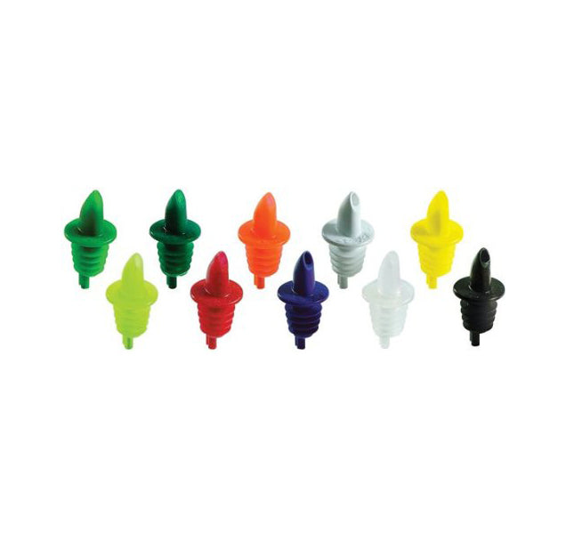 PLASTIC SPEED POURERS - ASSORTED COLOURS (PACK OF 10)