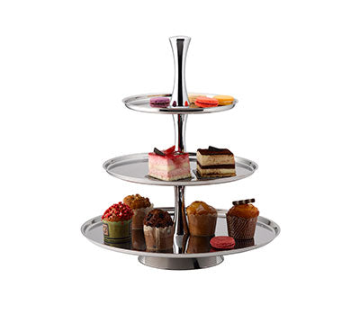 Pastry Stand - 3-Tier - Stainless Steel - D438mm
