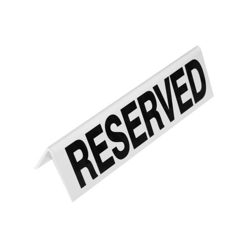 Reserved Table Sign - Plastic - White