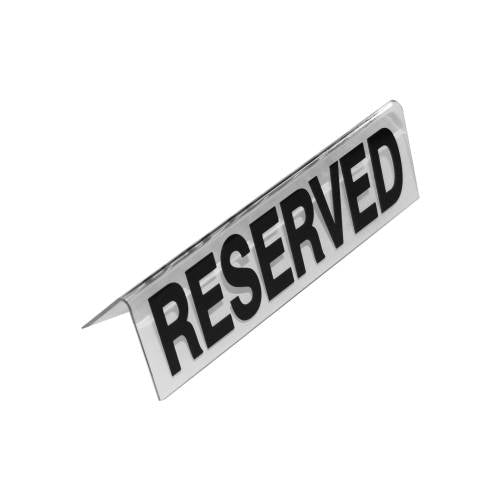 Reserved Table Sign - Plastic - Clear