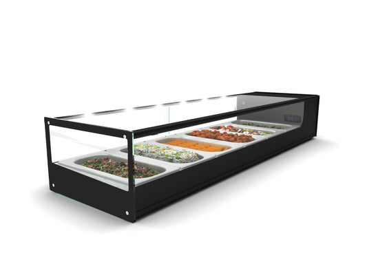 Cold Food Bar Salvadore 6 Insert Black Square