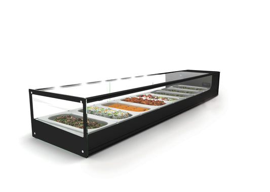 Cold Food Bar Salvadore 8 Insert Black Square