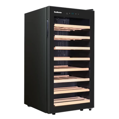 SnoMaster SMBC-100W 28 Bottle Single Zone Wine Cooler – Black