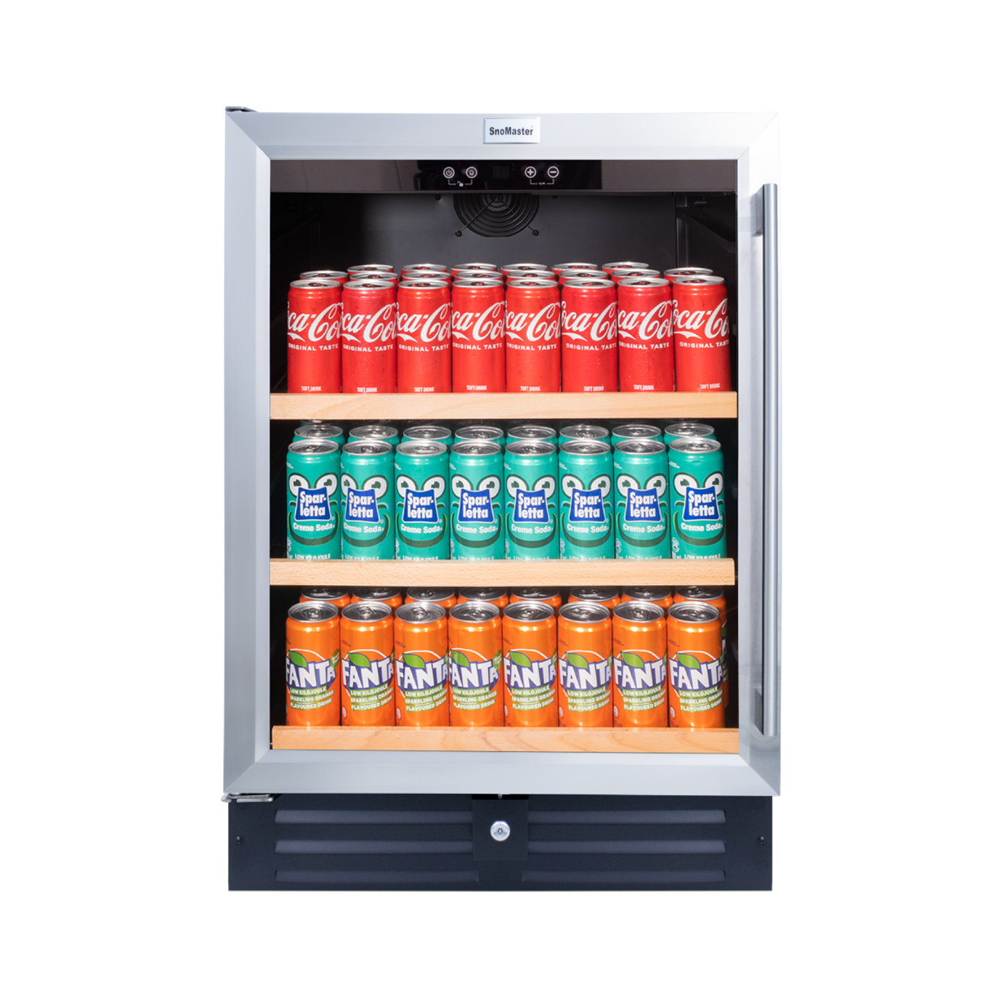 SnoMaster SMBC-145 145L Under-Counter Beverage Cooler – Black with Stainless Steel Trim