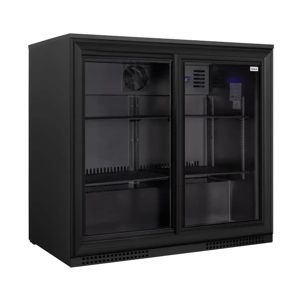 SnoMaster SMBC-200SL 200L Under-Counter Sliding Door Beverage Cooler – Black