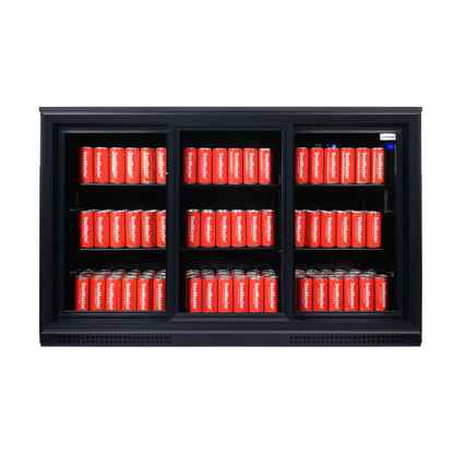 SnoMaster SMBC-300SL 300L Under-Counter Sliding Door Beverage Cooler – Black
