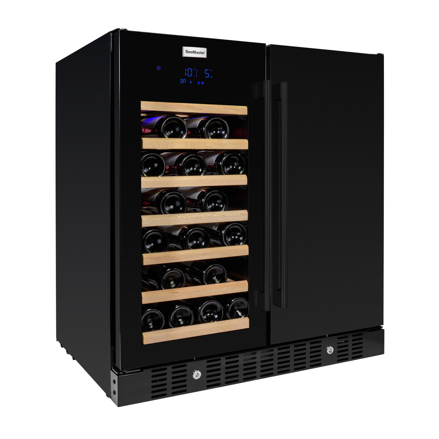 SnoMaster SMBW-95-34 Pro Series Double Door Beverage & Wine Cooler – Black